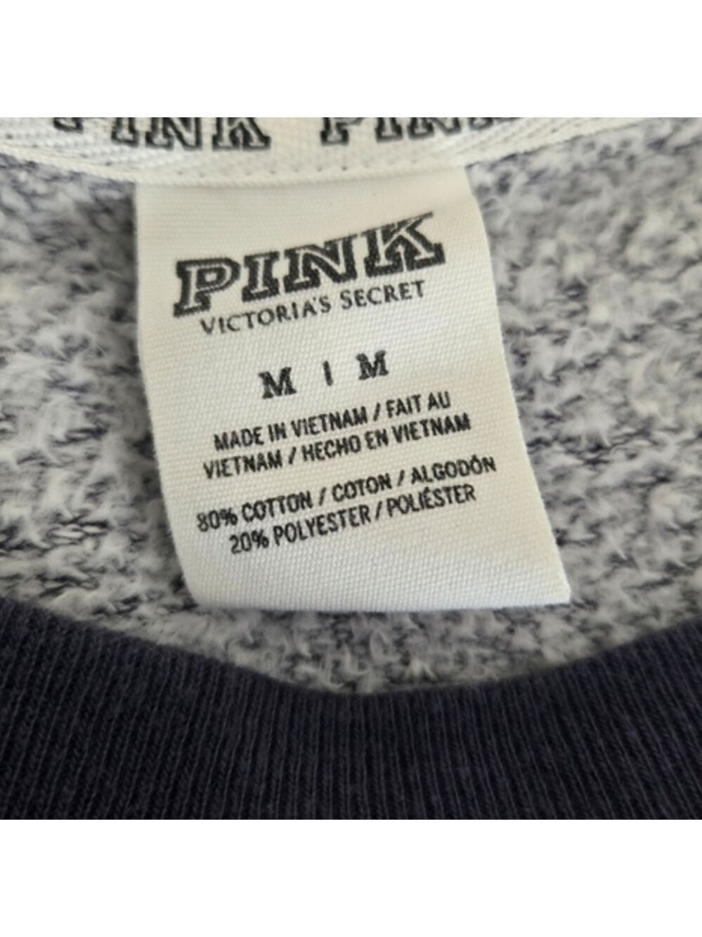 PINK Victoria's Secret Fair Isle Snowflake Fleece Sweatshirt Medium - Picture 5 of 5